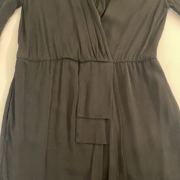 Brooks Brothers Black Ruched Wrap Silk Dress 2 - Picture 5 of 9